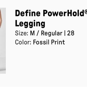 Fabletics Define PowerHold® Fossil Print Leggings